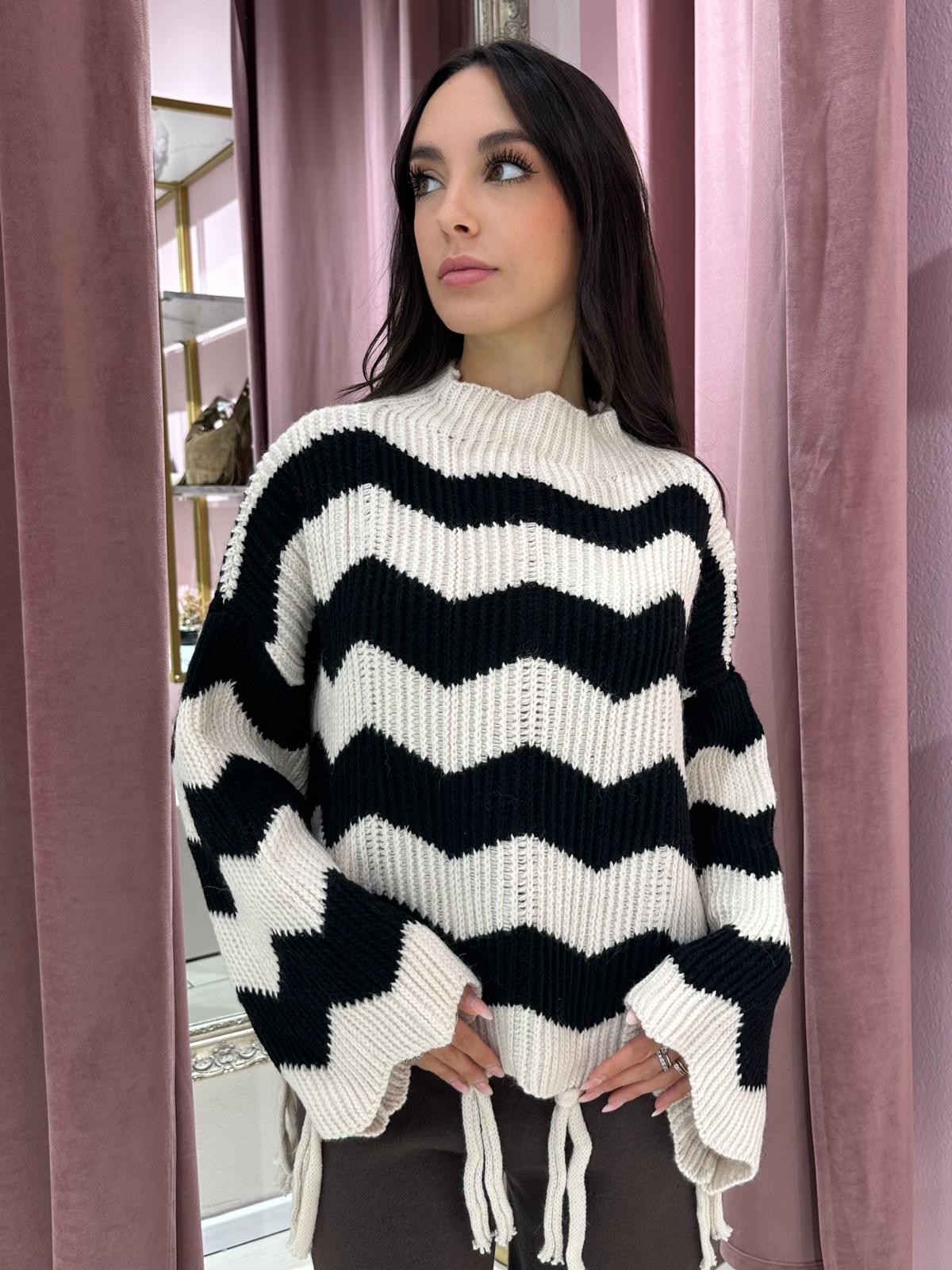 Maglione a Righe Oversize