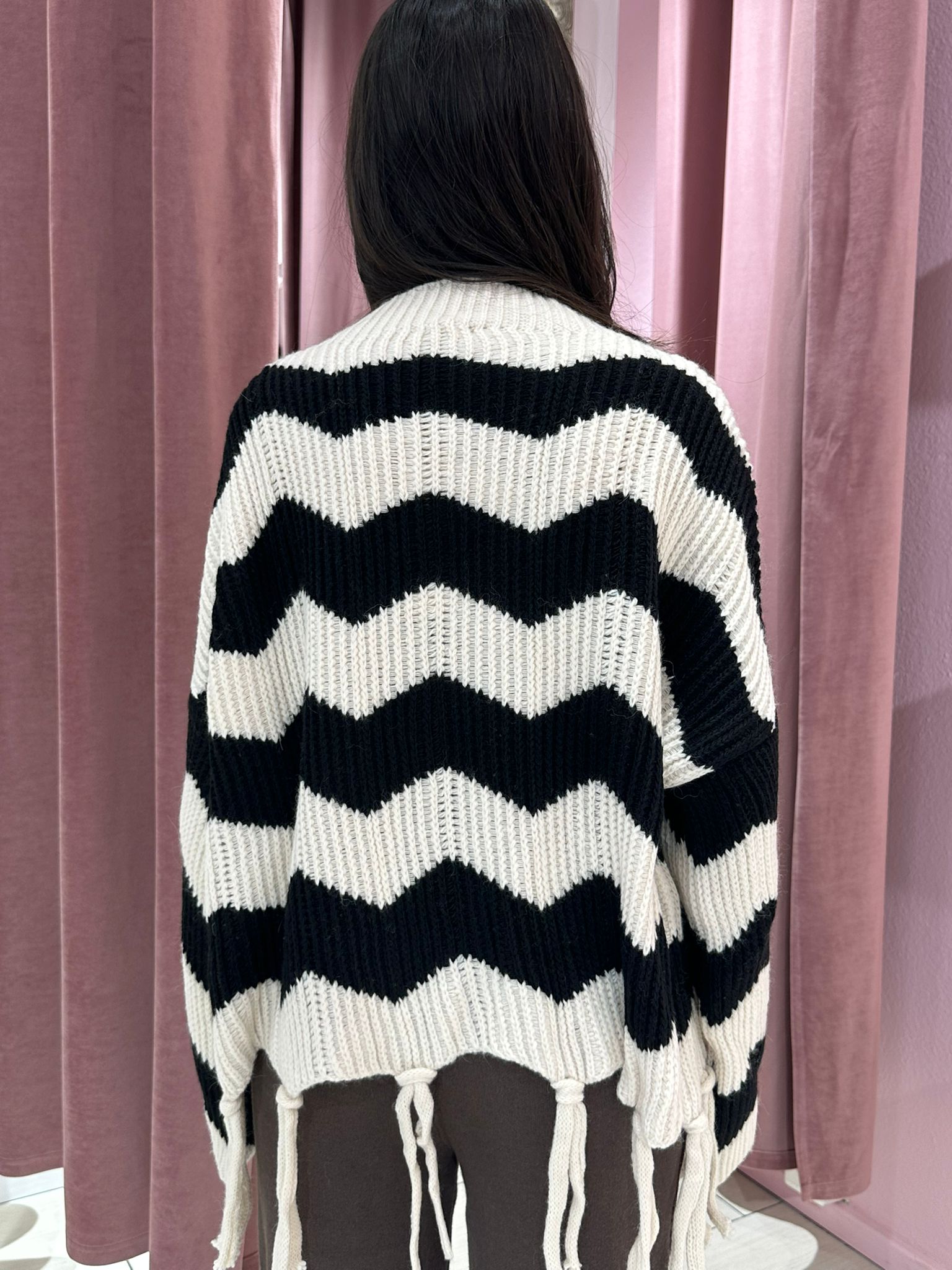 Maglione a Righe Oversize