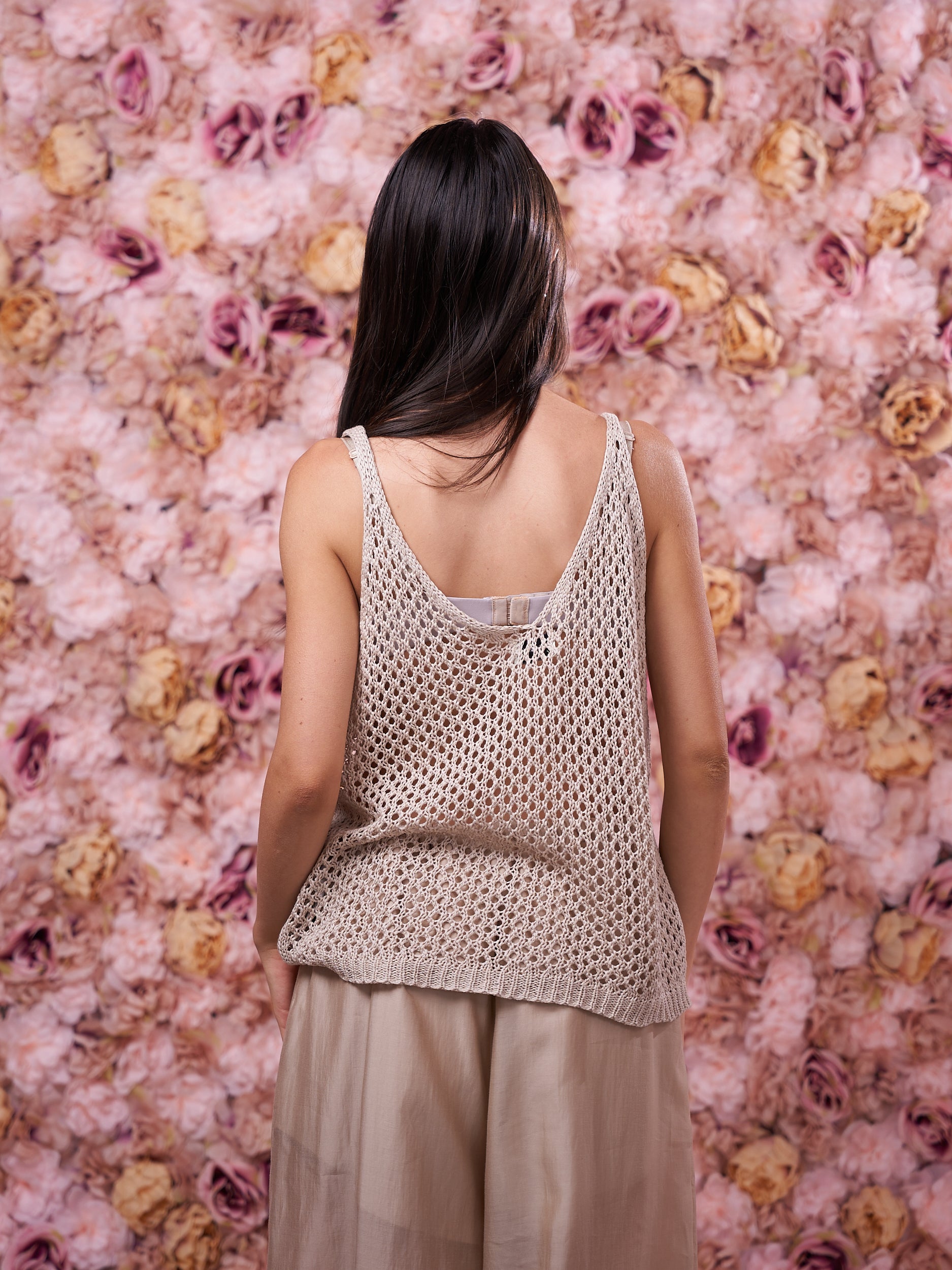 Canotta Traforata Beige