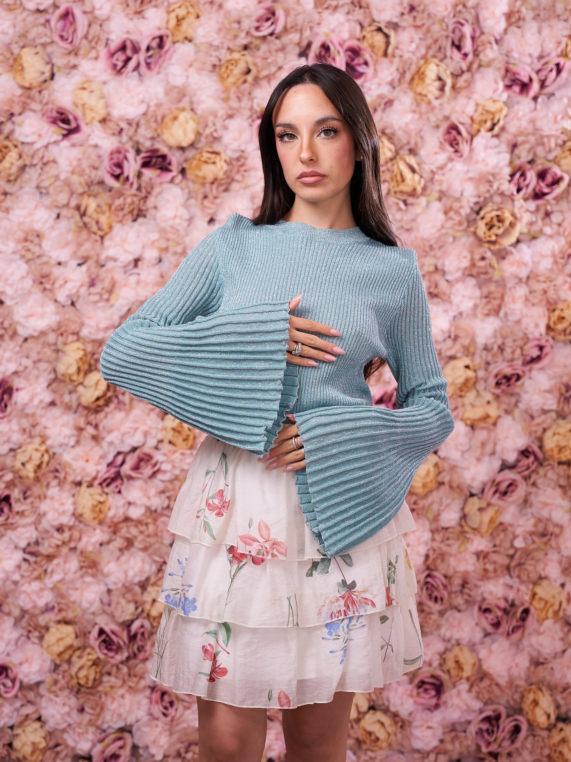 Gonna Bianca Fantasia Fiori